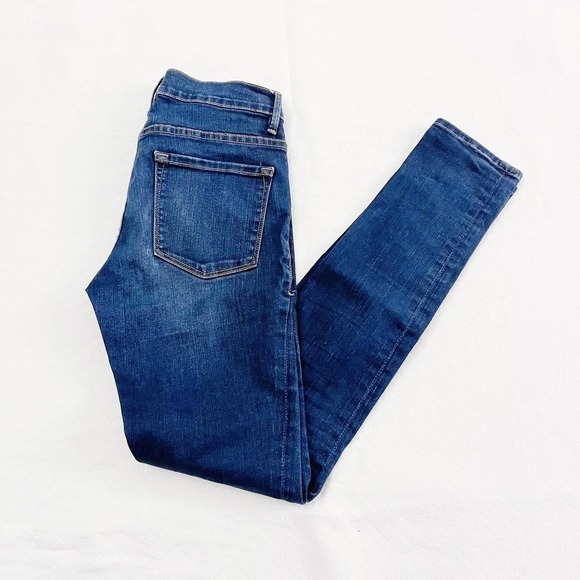 Frame Le skinny de Jeanne Crop Med Wash Jeans SZ26 (Dark Wash) - Picture 8 of 9
